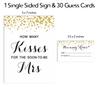 Inkdotpot How Many Kisses For The Soon To Be Mrs Gold Confetti White Bridal Shower Game 1 Sign   30