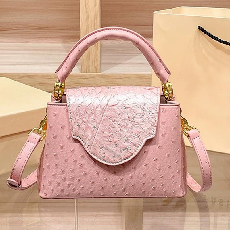 2025 Spring Fashion Women's Ostrich Pattern Crossbody and Shoulder Handbag