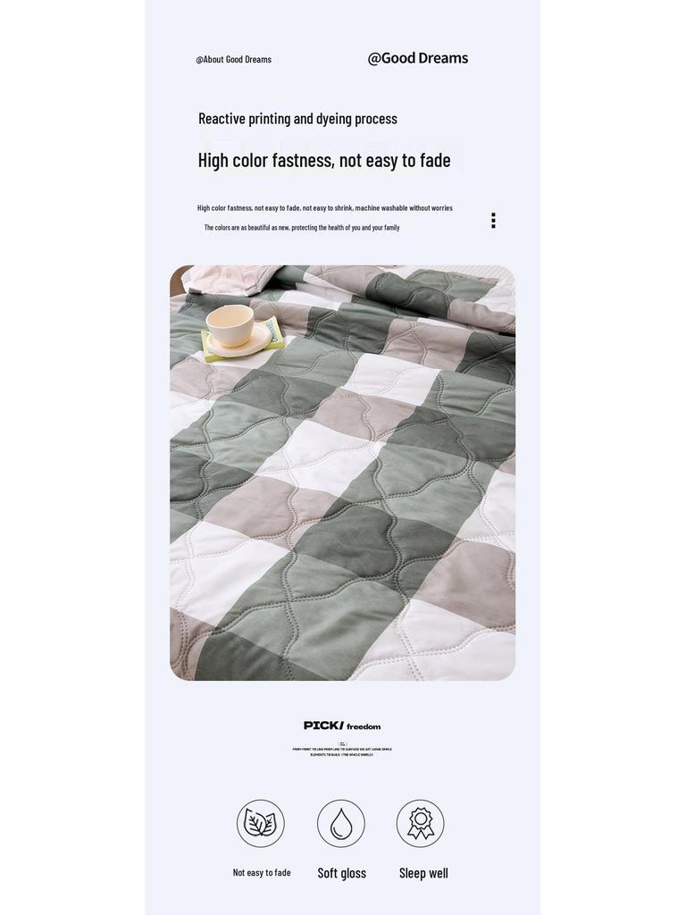 Washed Cotton Summer Quilt - Lightweight, Breathable, Machine Washable