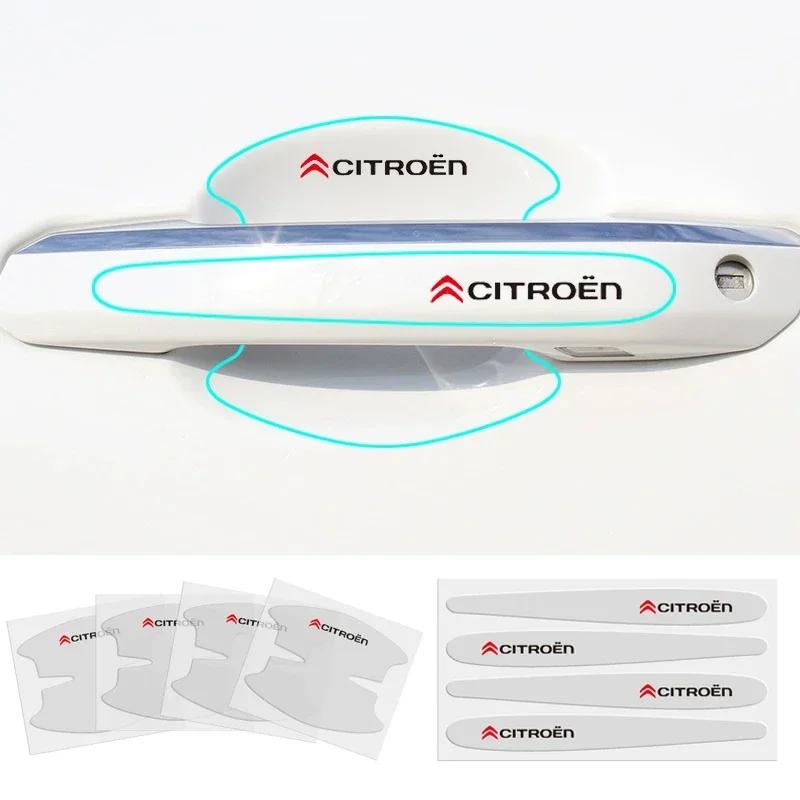 WYGL9 8Pcs Car Door Bowl Handle Protective Sticker Anti-collision Strip For Citroen C3 C4 C5 Berlingo Saxo C4l Xsara Picass C-Elysee