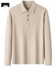 Men's Autumn Long-Sleeve Knit Sweater - Fashionable Lapel Jacquard Top