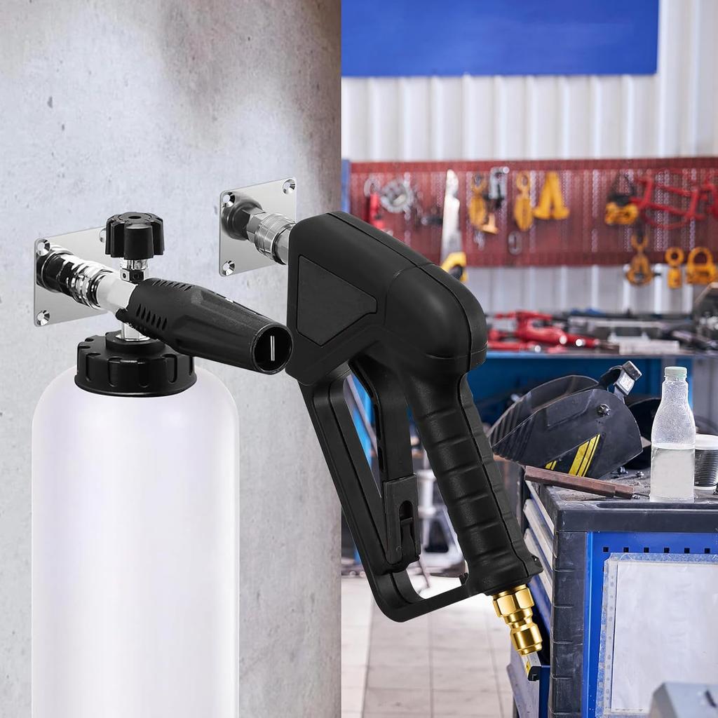 Насадка для пенной пушки, держатель для водяного пистолета, настенное крепление для мойки высокого давления, стойка для хранения принадлежностей, быстроразъемное соединение из нержавеющей стали 1/4 дюйма