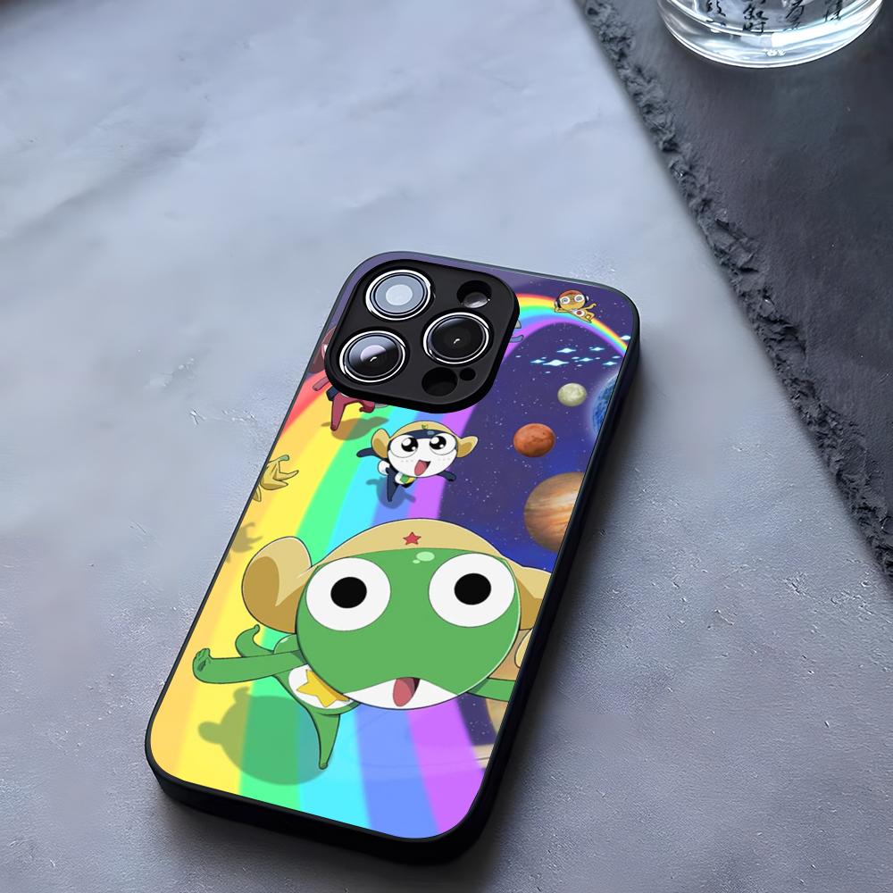 Мультяшный чехол-лягушонок Keroro Gunsou из закаленного стекла для IPhone 17 13 14 16 12 15 11 Pro Max Plus Mini X XR SE2020 Coque