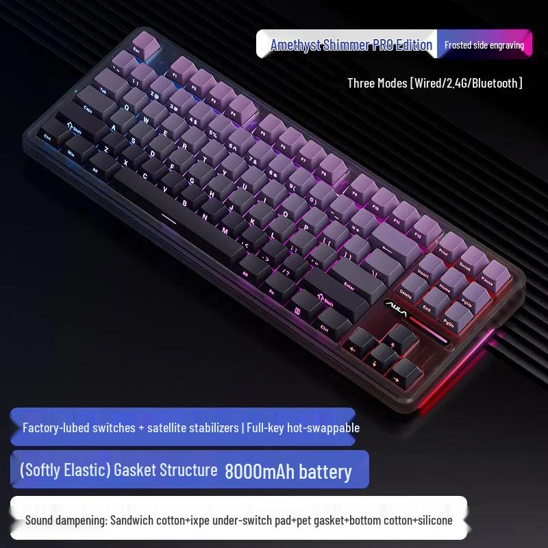 AULA F87Pro Wireless/Wired Mechanical Gaming Keyboard with Bluetooth