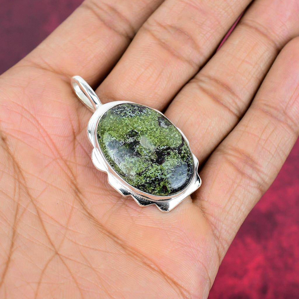 Подвеска из цельного серебра 925 пробы с драконьим кровавым камнем, ювелирные изделия ручной работы с подвеской из драгоценного камня, подарки для жены, абсолютно новый кулон