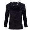 Women's Fashion Casual Solid Color Lace Stitching One-neck Lace Long-sleeved Sweater