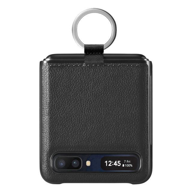 Тонкий кожаный чехол с держателем на палец для Samsung Galaxy Z Flip 3 Flip4 Flip 4 Flip3 5g, складной чехол для мобильного телефона с защитой от падения, Fundas