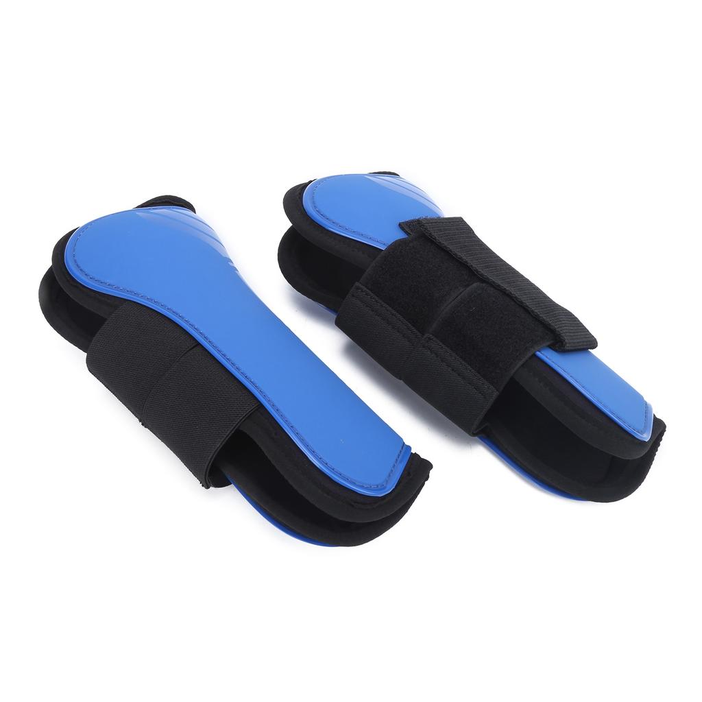Horse Tendon Boots PU Thicken Shell Boots Horse Leg Protection for Jumping Riding CompetitionBlue L Front