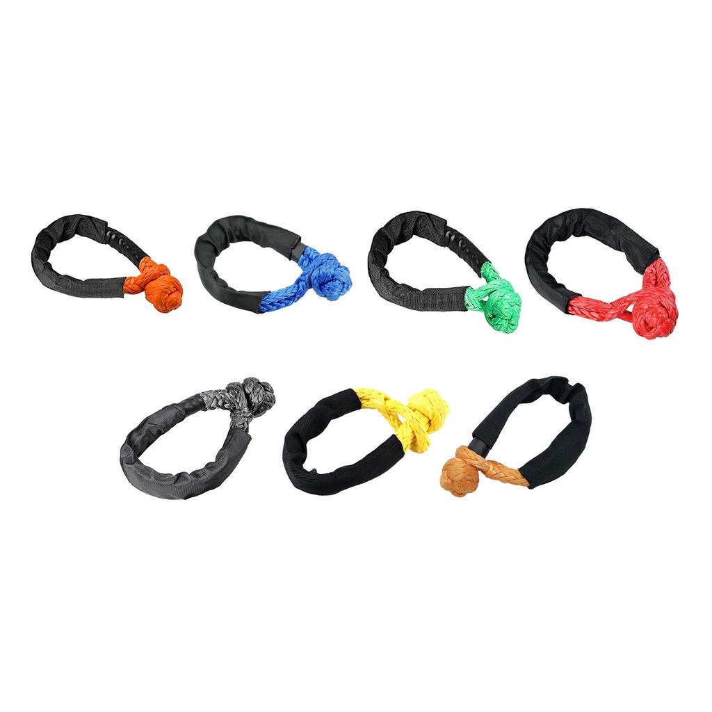 Car Tow Rope Shackle w/Winch Snatch Recovery Ring, Synthetic