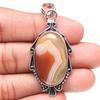Подвеска с полосчатым агатом, драгоценным камнем, ручная работа, серебряные украшения ко Дню святого Валентина 2,25