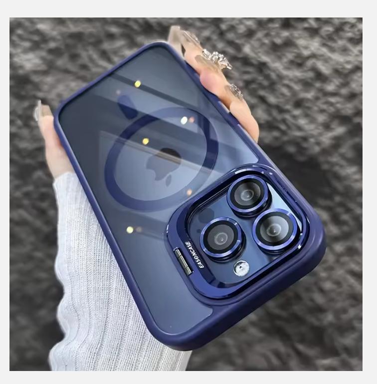 Роскошный магнитный противоударный чехол для телефона iPhone 15 14 13 12 11 16 Pro Max 16 Plus Funda Stand Glass Защитная задняя крышка для объектива