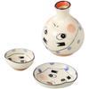 Sake Tokkuri and Sake Cup Diameter X Height Hyottoko Suitable for Hot and Cold Mino Made In Japan Ale-net Set, Set, 9.3cm 11cm, 350ml, Design, Sake,