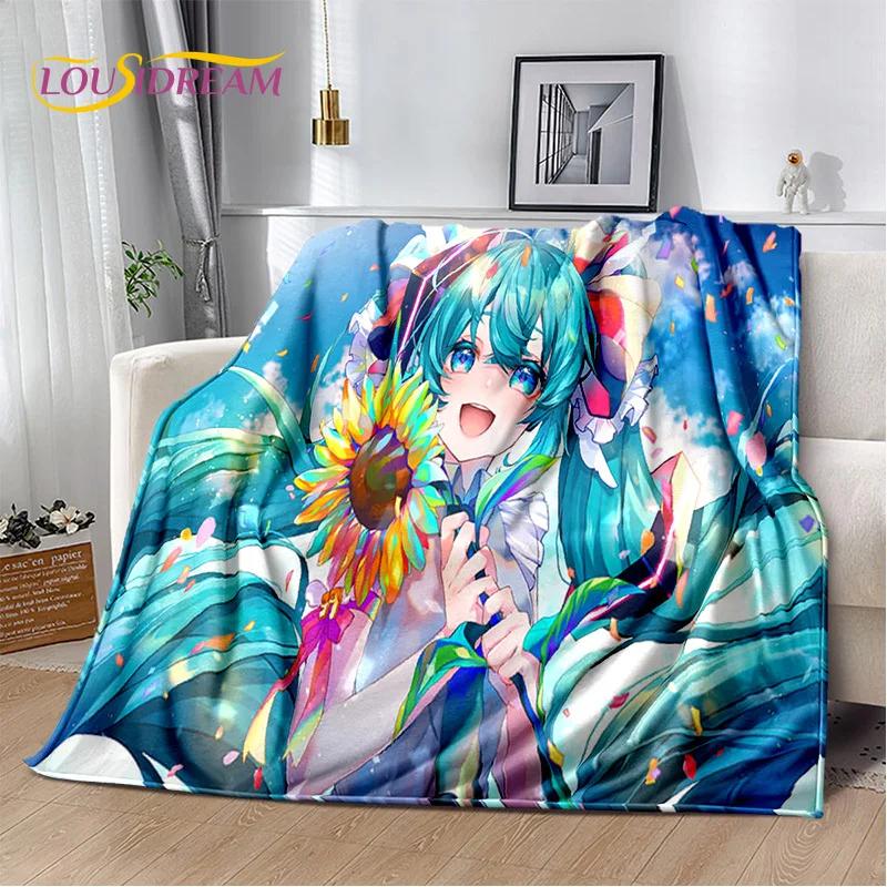 3D Cute M-Mikuu Cartoon Music Characters Blanket,Soft Throw Blanket for Home Bedroom Bed Sofa Picnic Office Cover Gift Kids