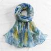 New Shawl Women's Lightweight Floral Print Balinese Yarn Long Towel Retro Tie-dyed Silk Scarf