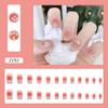 24Pcs Frosted Smoky Black Ripple Fake Nails Full Coverage Removable Press On Nails Finished Nail Stickers