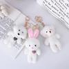 DIY Trinket Plush Rabbit Keychain Bear Plush Keychain Dog Plush Keyring Backpack Pendant