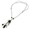 [P2570] - Silver Necklace 'Mineralia' Black White Silver