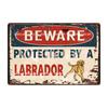[ WellCraft ] Dog Beware Protected By A Borzoi Metal Sign Tin Poster Home Decor Bar Wall Art Painting 20*30 CM Sizer DB-12