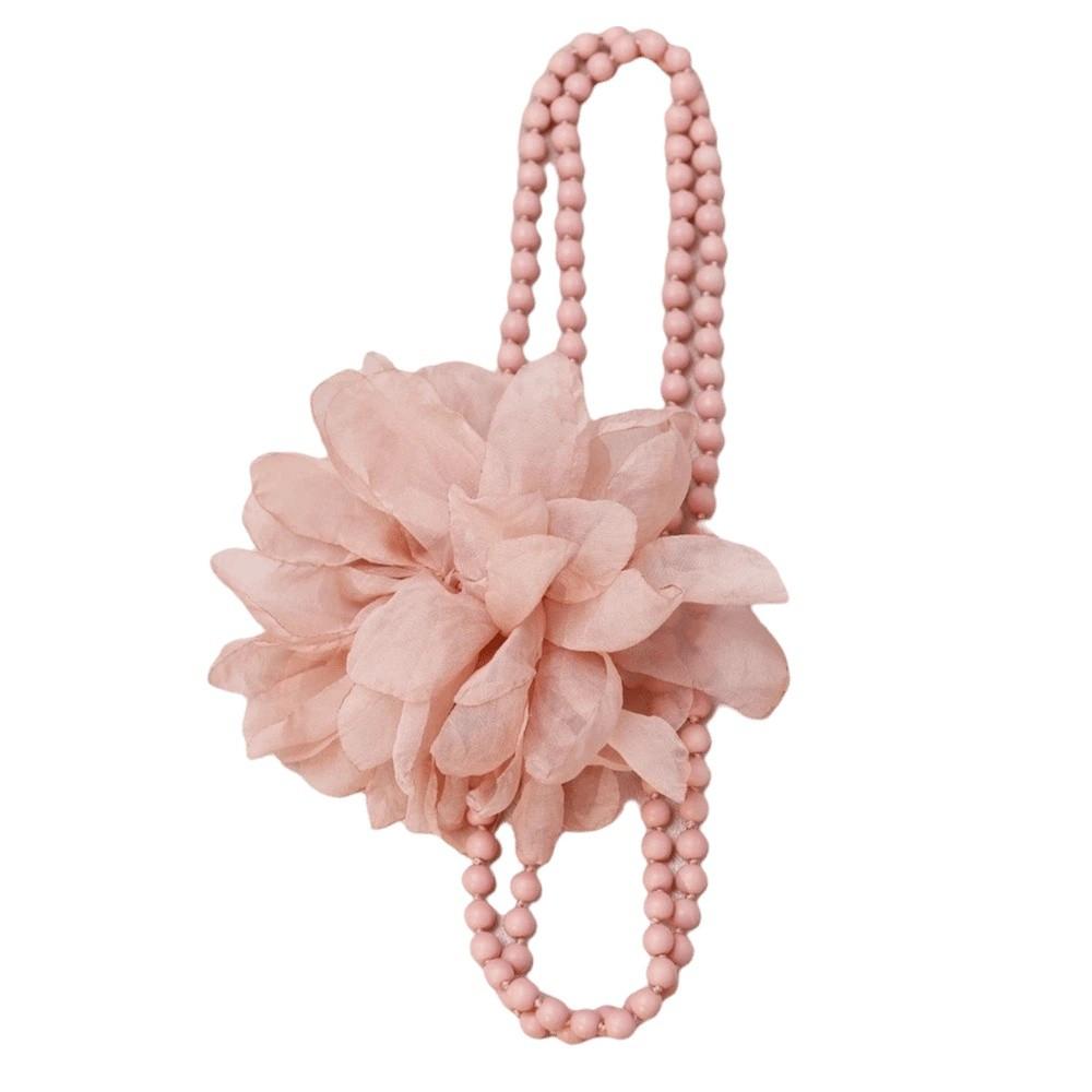 Flower Designing Long Necklace Elegant Style Belly Jewelry Pearls Accent Necklace  Daily Accessory