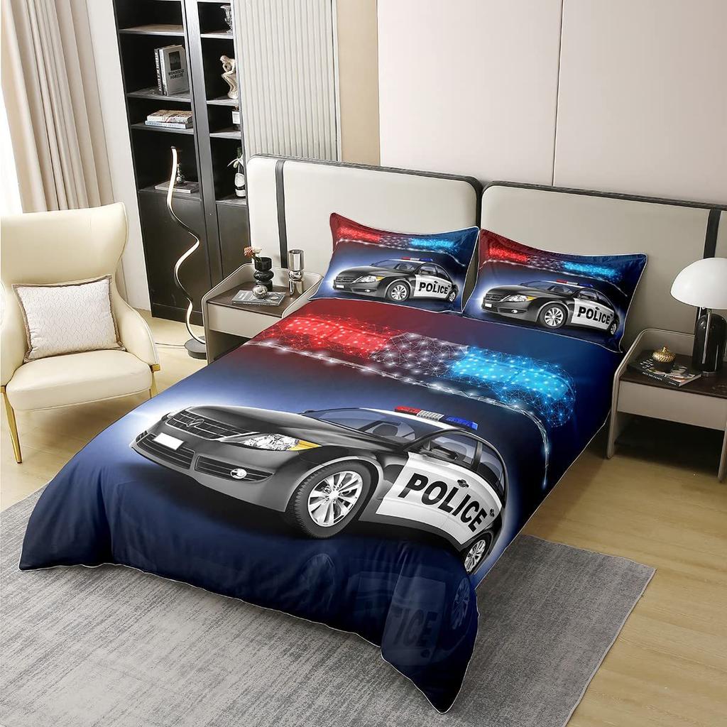 Cartoon Car Three-piece Quilt Cover 3D Digital Printing Bedding Set Children's Bed Cover