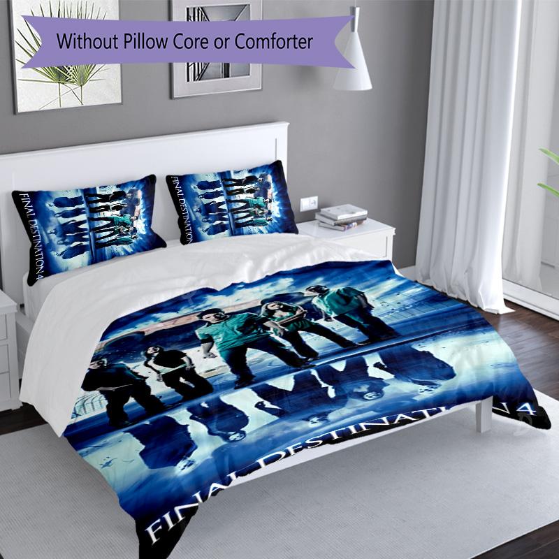 3pcs Final Destination Bloodlines2 pattern bedding set duvet cover set includes duvet cover &pillowcases, perfect all season bedroom decoration & gift