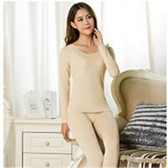 Женский комплект термобелья с квантовым нагревом: Легкий, низкий воротник для осени/зимы - доступен верх и низ