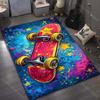 1PC Drawing Ideas Skateboard Print Carpet for Living Room Bedroom Sofa Doormat Decor Sofa Table Area Rug Non-slip Floor Mat
