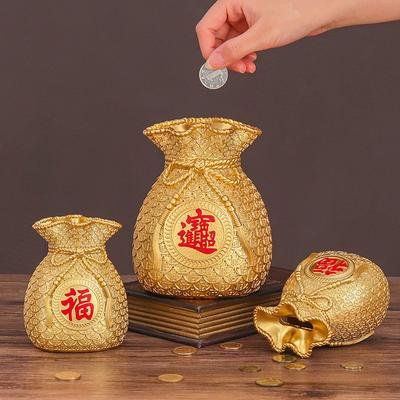 Копилка из смоляного мешка для благословения, шкатулка для хранения золотых монет, подходит для украшения дома, копилка для монет, лучший подарок