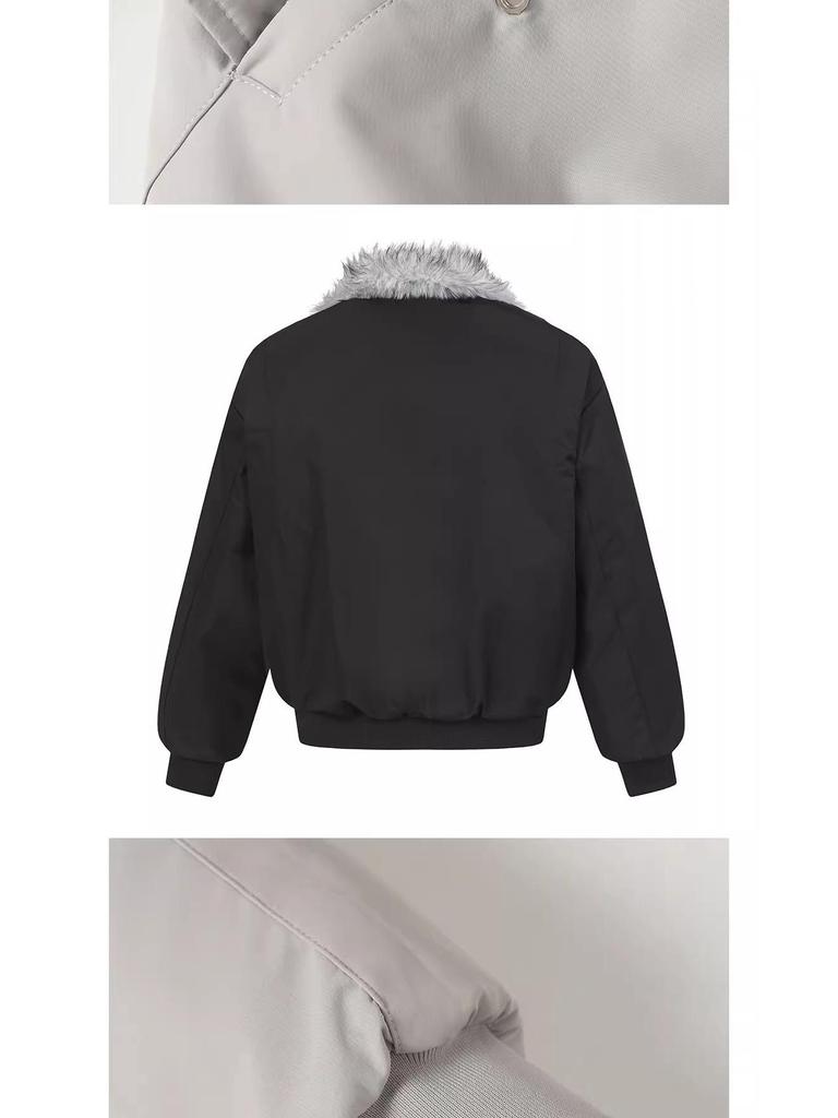 Стеганая хлопковая куртка American Wolf King с меховым воротником - Зимняя коллекция 2025