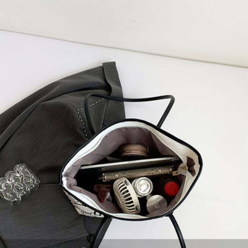 Сумка из холста с граффити, женские сумки 2025 года, новая повседневная сумка через плечо, универсальная сумка-тоут большой вместимости для студентов и школьников