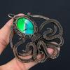 Octopus Shape Green Dendrite Opal Gemstone Pendant Pure Copper Wire Wrapped Handmade Jewelry For New Year Gift