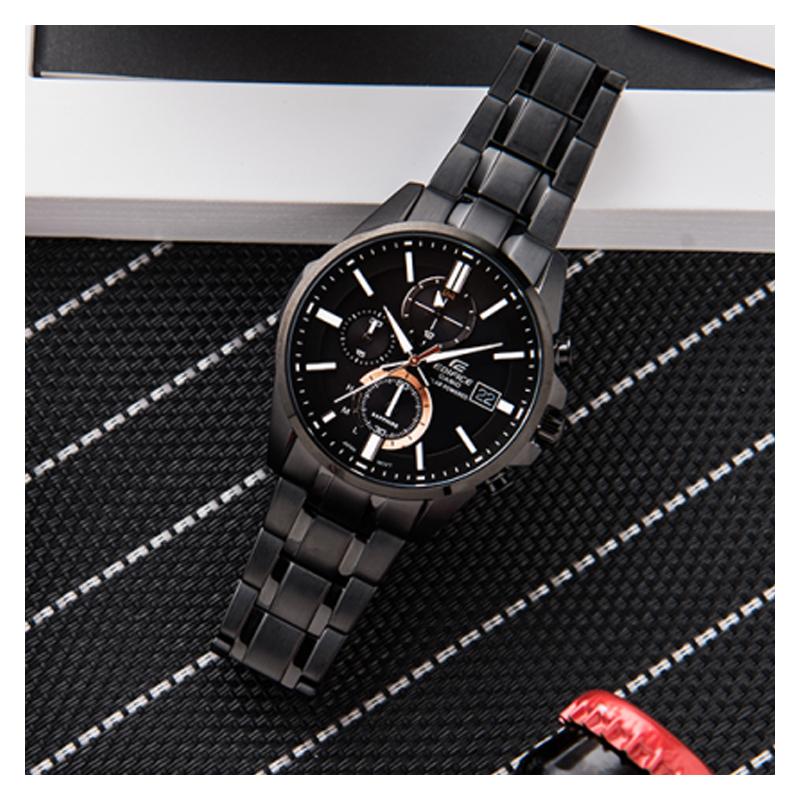 Casio Серия EDIFICE Модные Деловые IP-покрытие Черные Частицы Стекло из Искусственного Сапфира Солнечный Спортивные Водонепроницаемые Кварцевый Механизм EFB-560SBC-1AVUPR