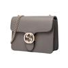 Gucci Double G chain pebbled cowhide messenger bag accordion bag crossbody bag shoulder bag women's gray