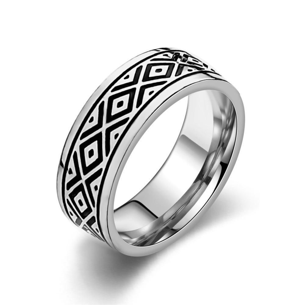 Мужское кольцо из титановой стали - популярные европейские и американские ювелирные изделия из нержавеющей стали
