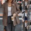 Women's Plaid Blazer Jacket Casual Outfit,suitable for Both Daytime and Evening Wear.