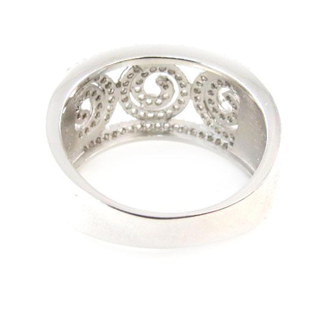 Серебряное кольцо "Богиня" белое серебро (родий) - 11 мм