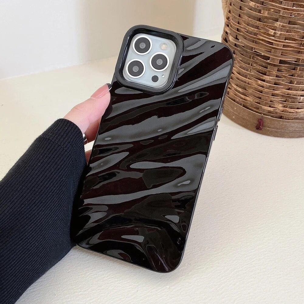 Волнистый чехол для телефона iPhone 11, чехол для iPhone 15, 14, 13, 12 Pro Max XR XS Max X 7 8 Plus SE 2020, противоударный бампер, однотонный чехол