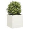VidaXL Planter White 40x40x40 Cm Cold-rolled Steel, Flower Pot, Plant Stand, Raised Bed, Support of 860662