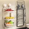 Присоска 3 слоя Складной поднос для хранения Без перфорации Поднос для сортировки продуктов для дома