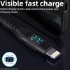 1m USB C to Lightning Cable Digital Display PD 27W Fast Charging Nylon Braided Cord