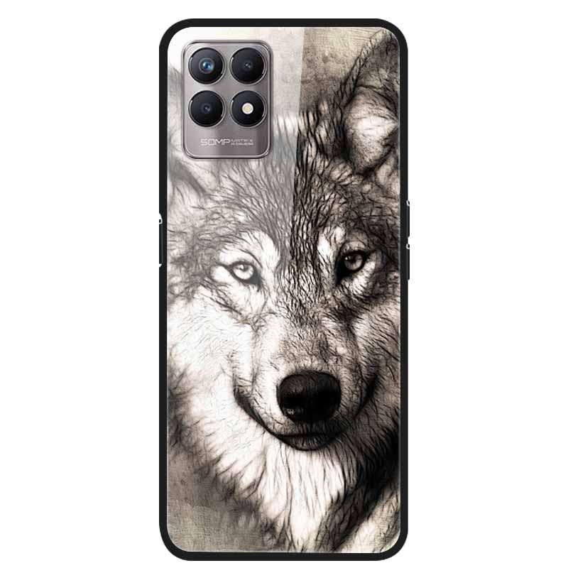 For Realme 8i Cases Realme 8 5G Tempered Glass Hard Back Cover For Realme8 Phone Cases Soft Bumper Fundas for Realme 8 i Realme8