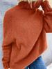 Solid Color High Neck Raglan Sweater - Loose Fit, Casual Long Sleeve Pullover