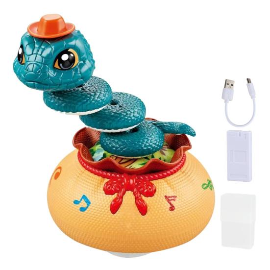 Electric Twisting Snake Toy with Lights Music Auto Obstacle Avoidance USB Rechargeable Toddlers Boys Girls Educational Cloth Bag Snake Car Toy