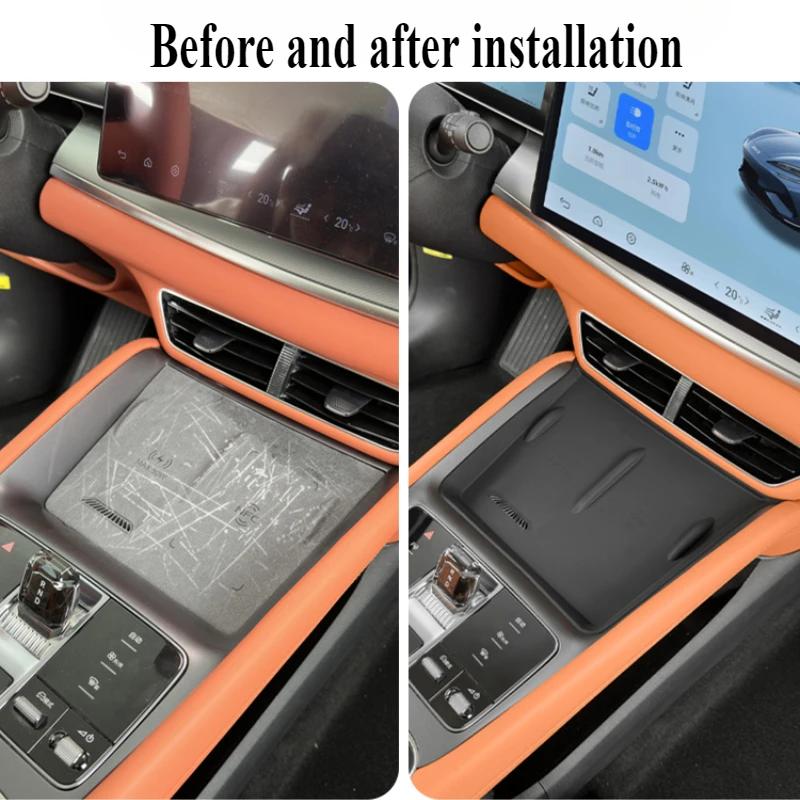For BYD Sealion 7 2024 Wireless Charging Panel Silicone Mat Interior Dustproof Water Non-slip Mat Car Modification Accessories