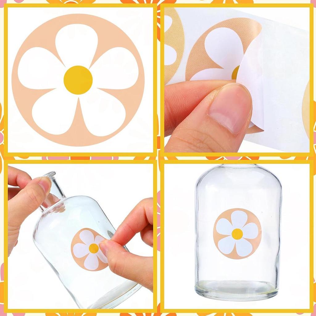 Трансграничные самоклеящиеся наклейки 'Ромашка' из медной фольги для наград, свадеб, опечатывания и DIY декора