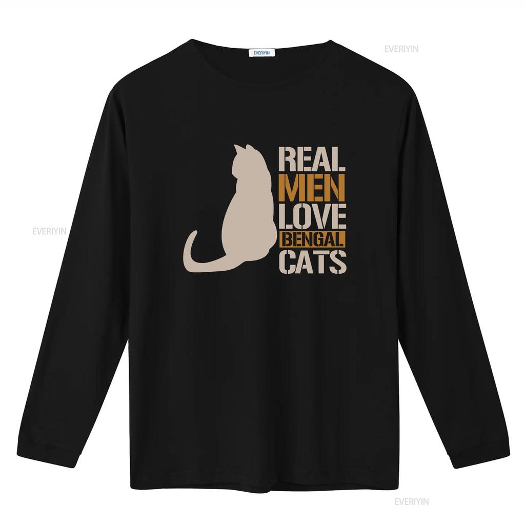 Cat Dad T Shirt Owner Bengal Real Men Love Cats vintage Washed designer clothes Stylish homme Casual Breathable Unisex