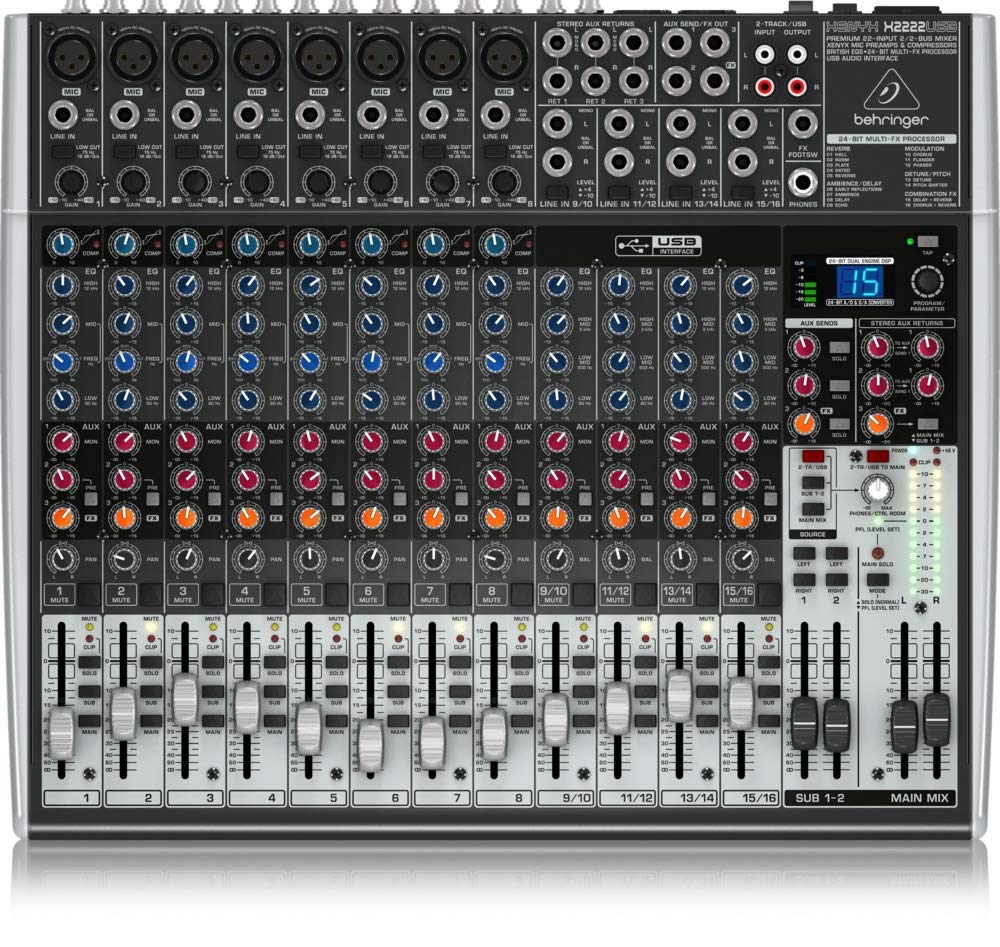 Behringer Behringer Analog Mixer 22 Channel 2 Bus 1 Knob Audio Interface XENYX X2222USB Comp/Effect/USB