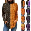 Tee Shirts For Women Fall Casual Long Sleeve Shirts Sweatshirt Halloween Printed High Neck Top Pullover