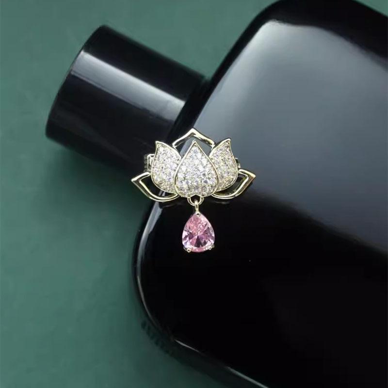 Брошь «Водный лотос», женственная, маленькая, летняя брошь, антибликовая пряжка, фиксированная одежда, аксессуары