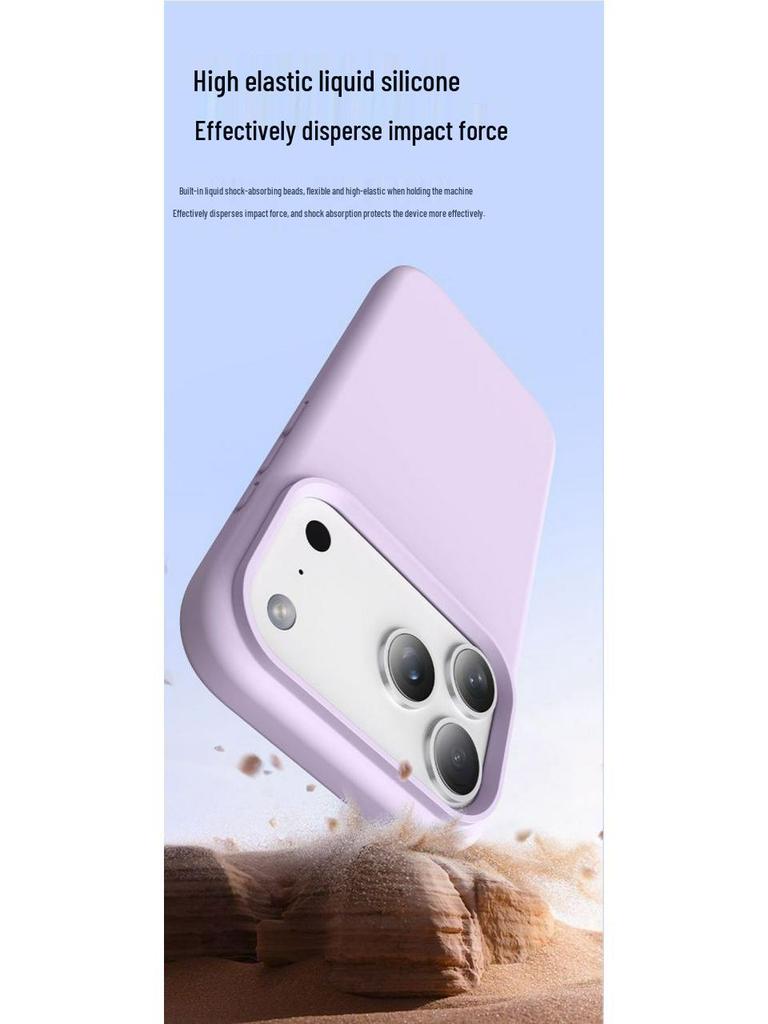 Магнитный чехол из жидкого силикона для iPhone 16 Pro Max – Полное покрытие, Новый дизайн с большим отверстием